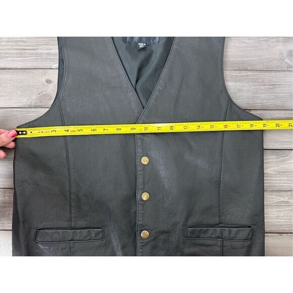 Wilson’s Leather Black Leather Western Moto Vest Size Medium - Picture 9 of 10